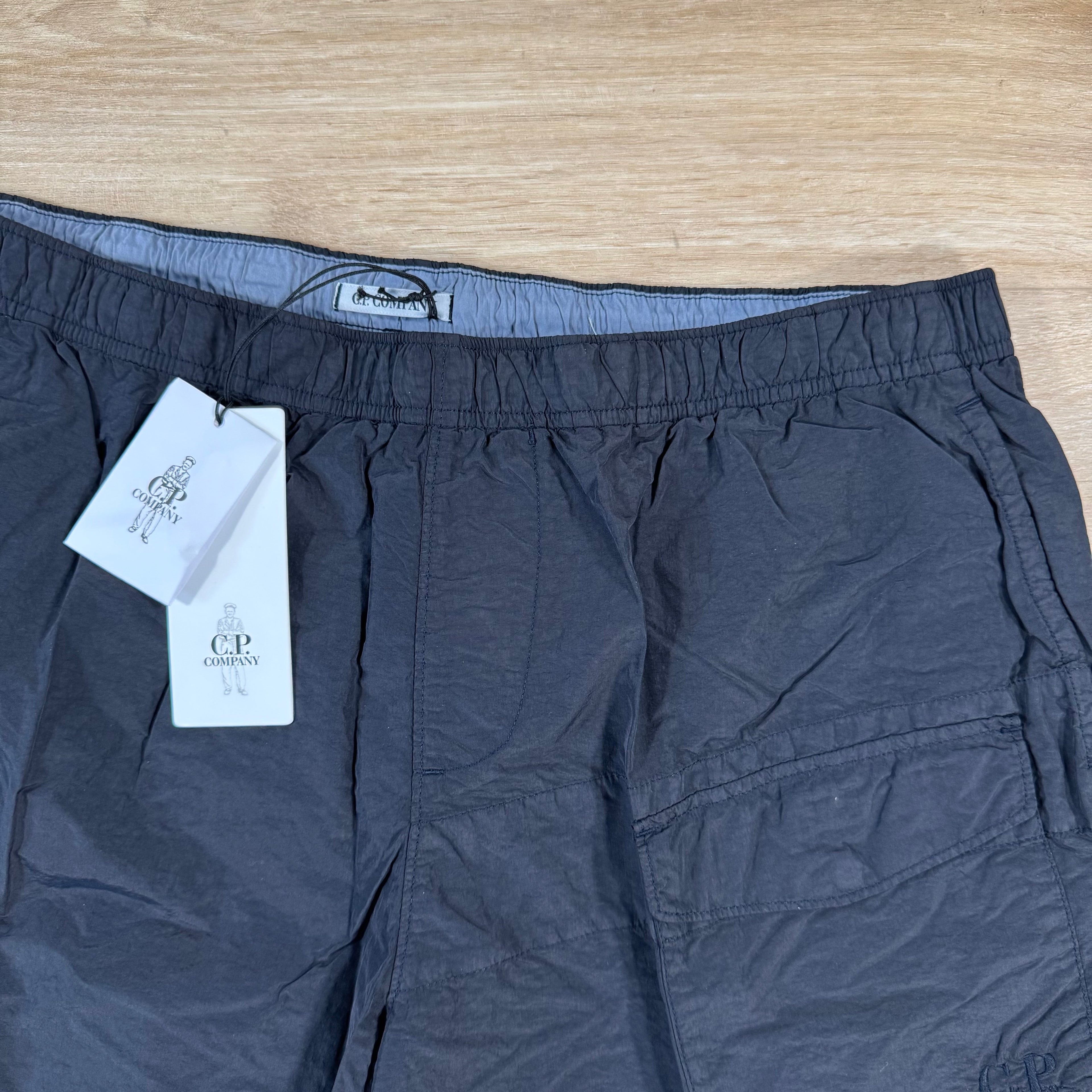 CP Company Flatt Nylon Logo Swim Shorts in Navy