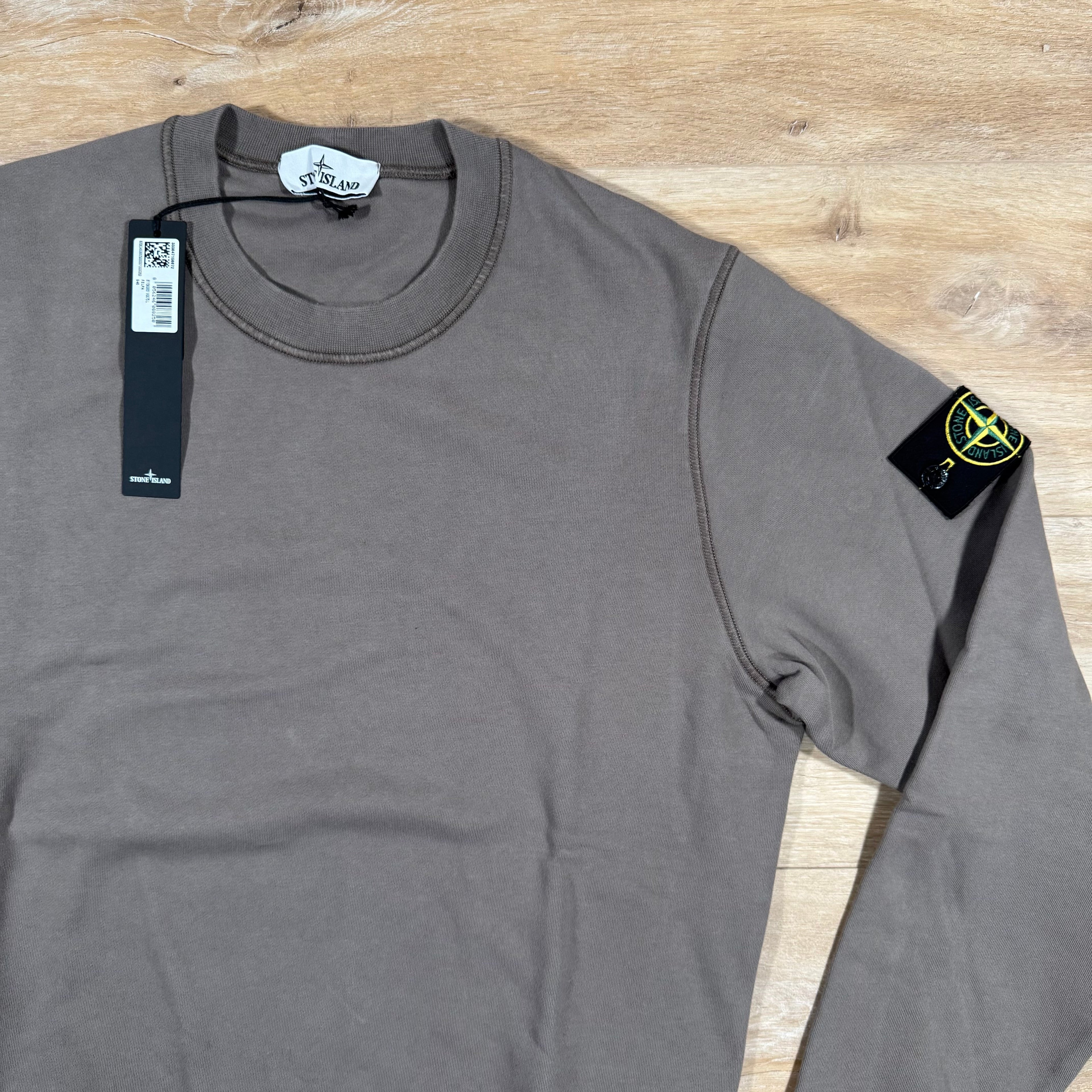 Stone Island Garment Dyed Crewneck Sweatshirt in Walnut Brown