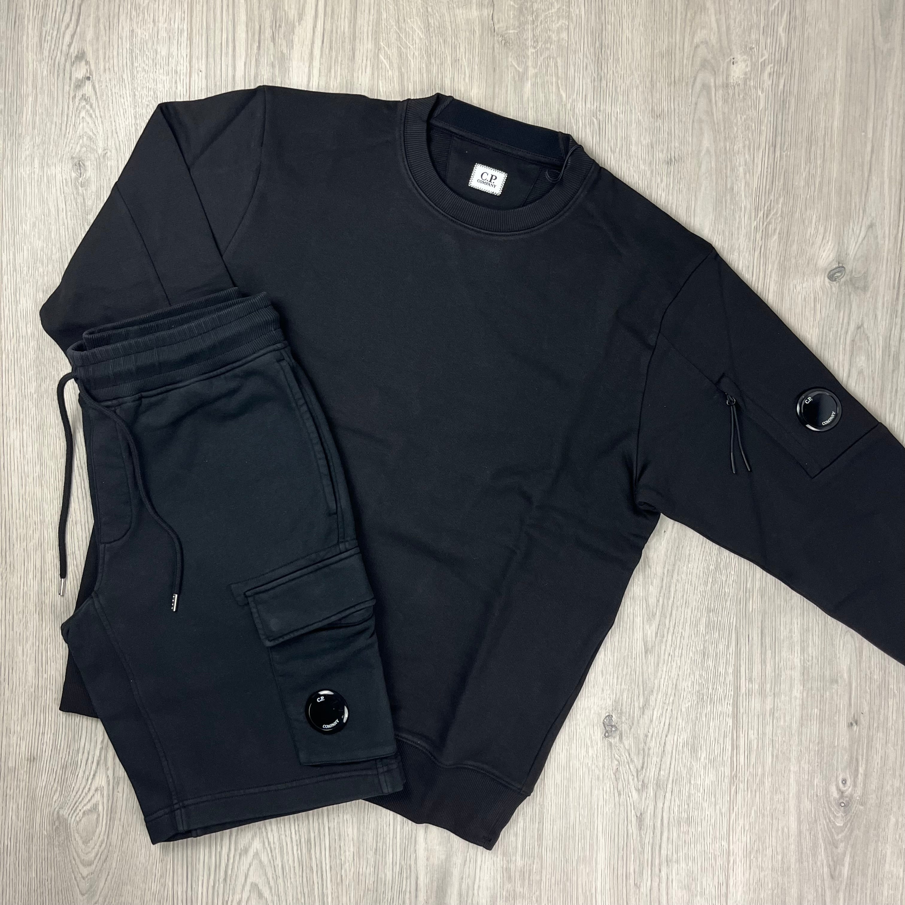 CP Company Raised Fleece Tracksuit - Black