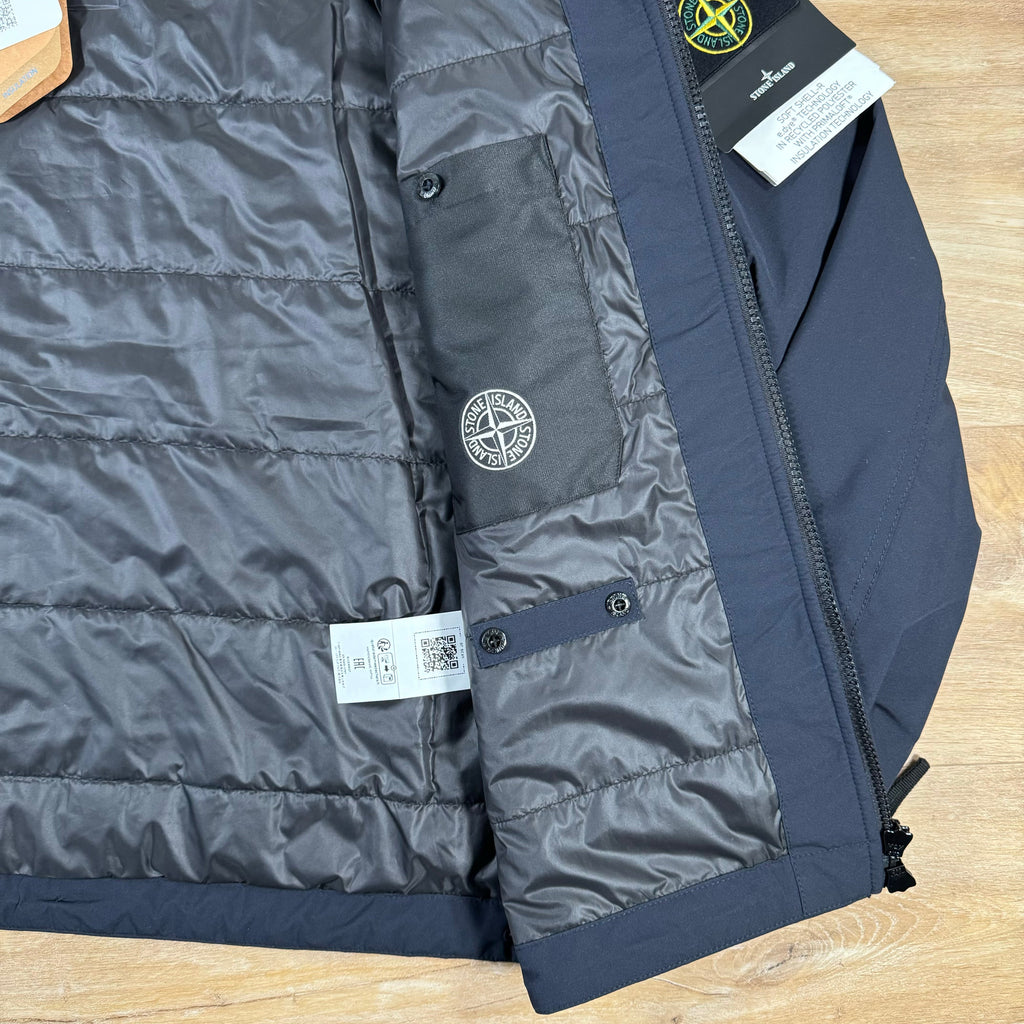 Stone Island Soft Shell-R Jacket with Primaloft Insulation in Navy