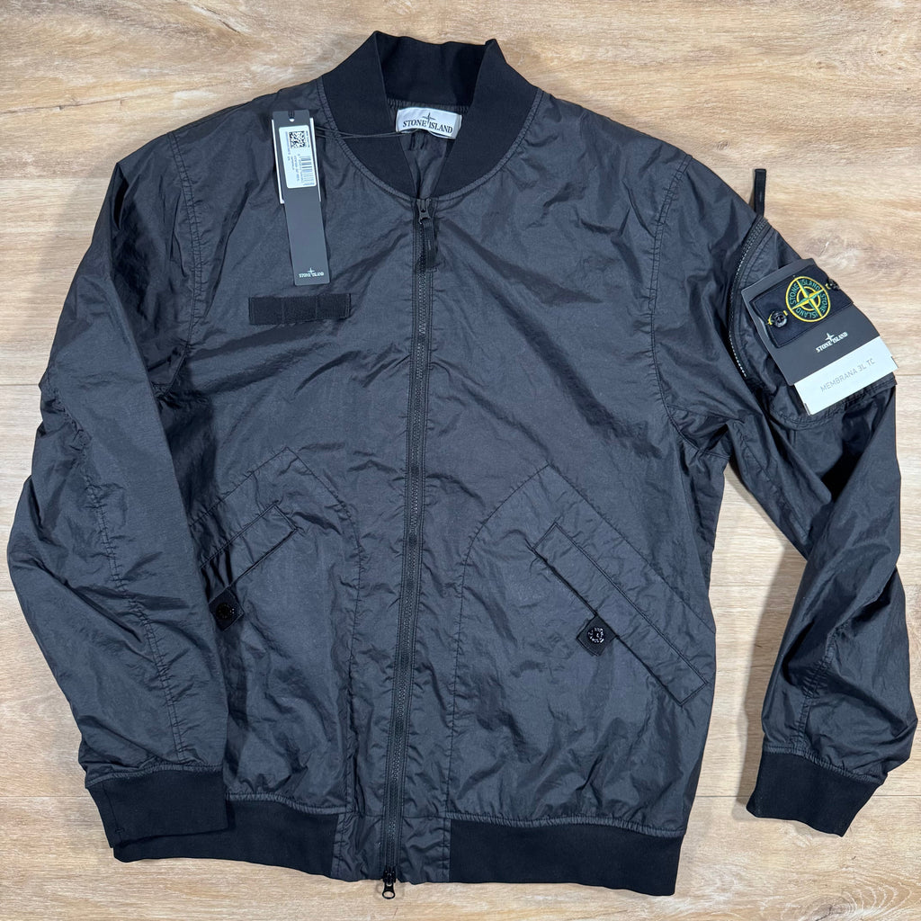 Stone Island Membrana 3L TC Bomber Jacket in Black