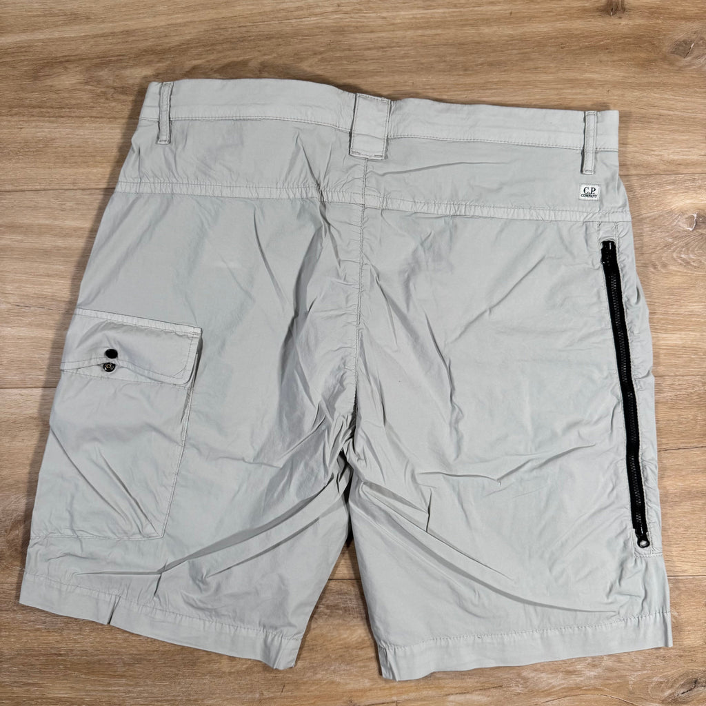 CP Company 50 Fili Stretch Cargo Shorts in Blue Fox - Grey