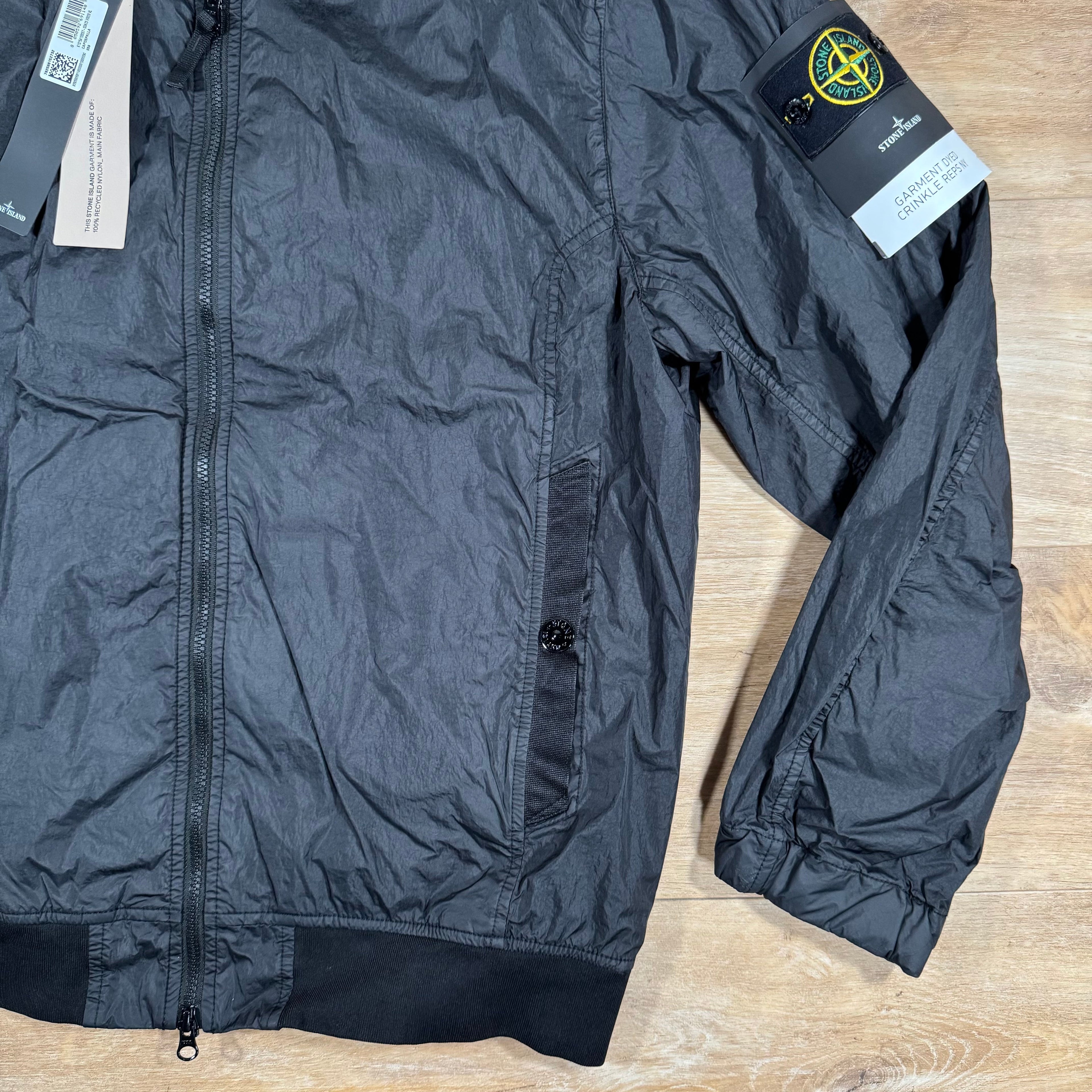 Stone Island Crinkle Reps R-NY Bomber Jacket in Black