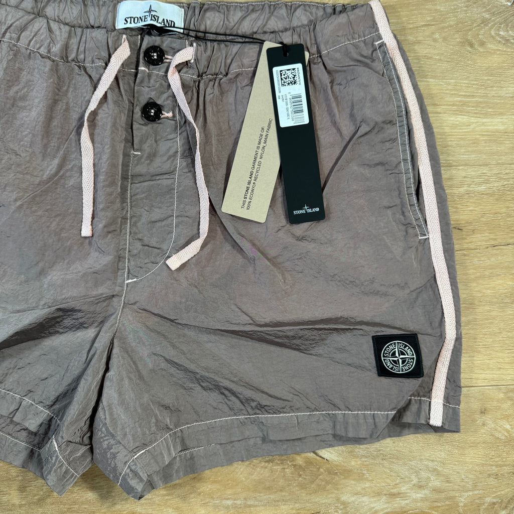 Stone Island Nylon Metal Button Swim Shorts in Antique Rose