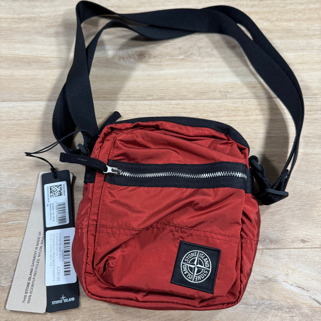 Stone Island Coated Nylon Metal Body Bag in Scarlet