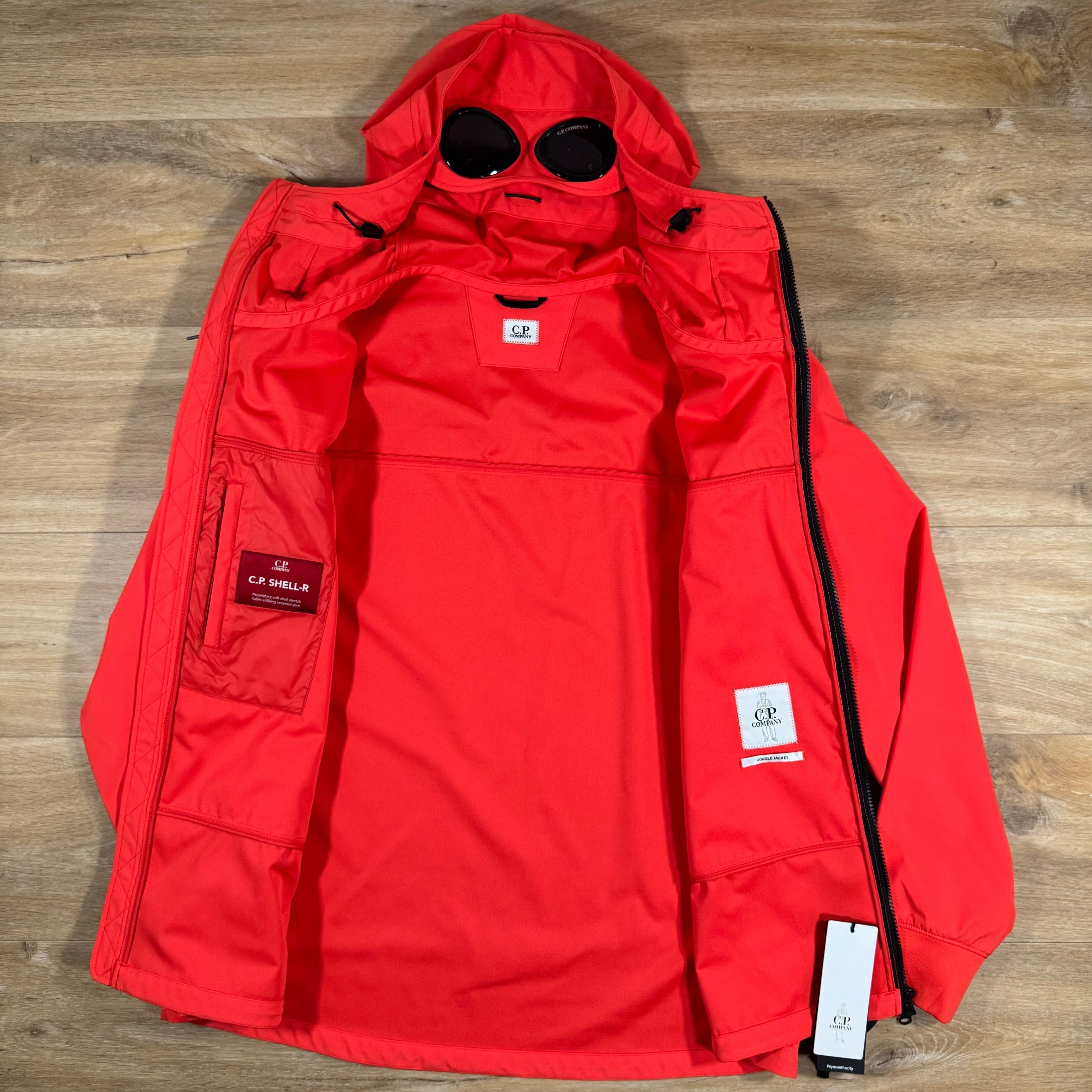 CP Company Shell-R Goggle Jacket in Poinciana Orange