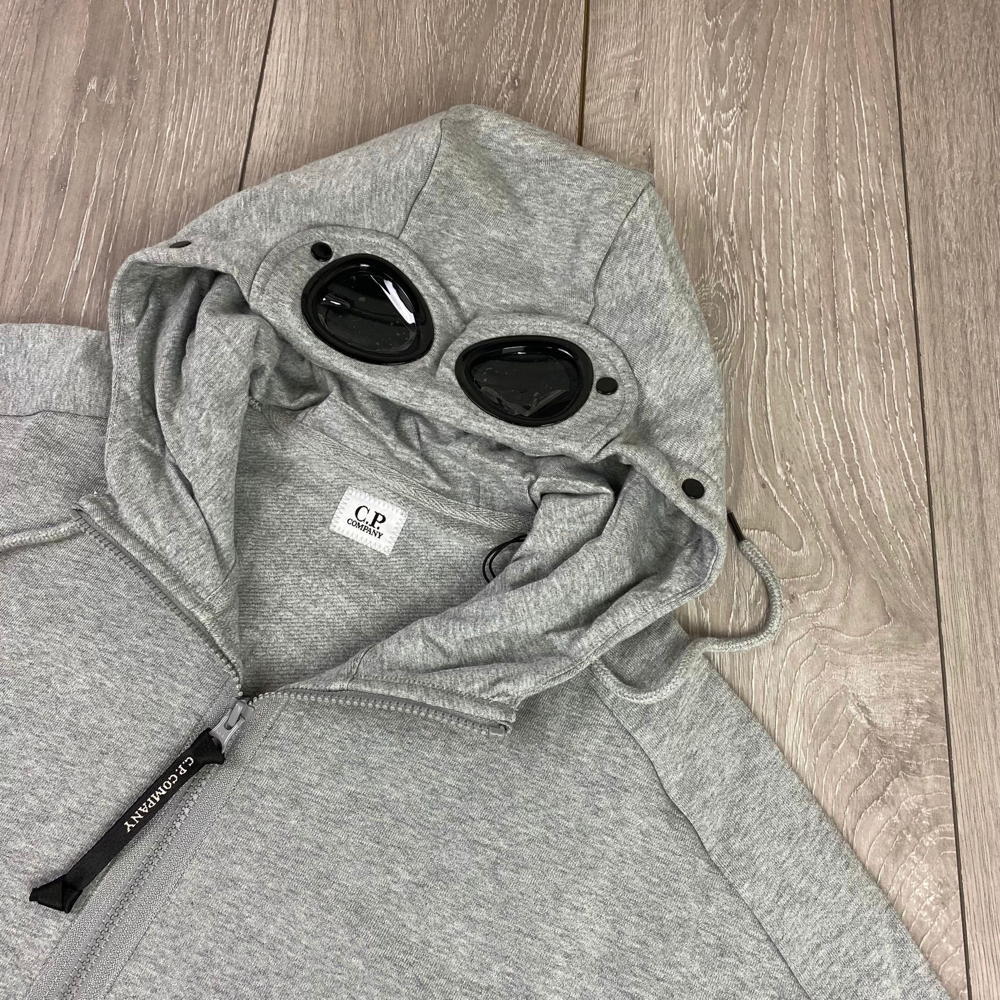 CP Company Raised Fleece Goggle Hoodie - Grey