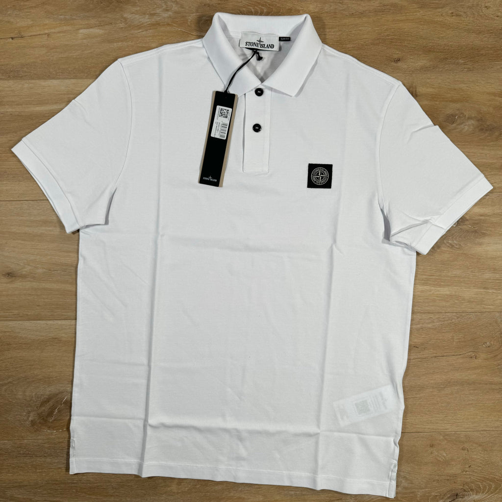 Stone Island Organic Cotton Pique Polo Shirt in White