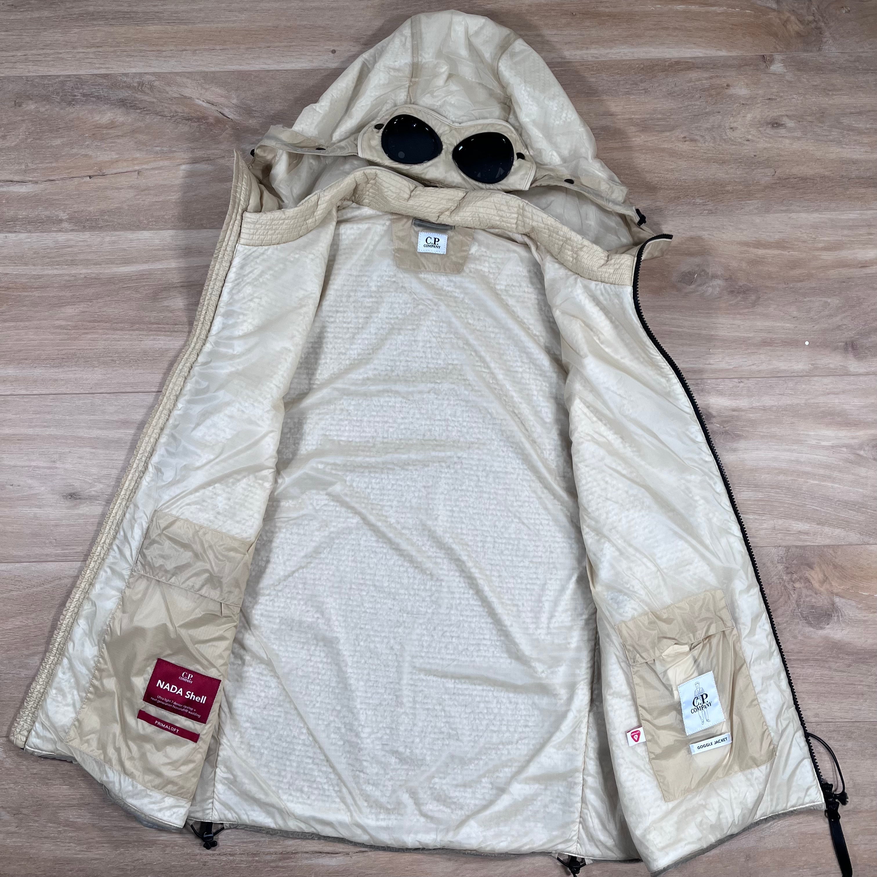 CP Company Nada Shell Goggle Padded Gilet in Pistachio Shell
