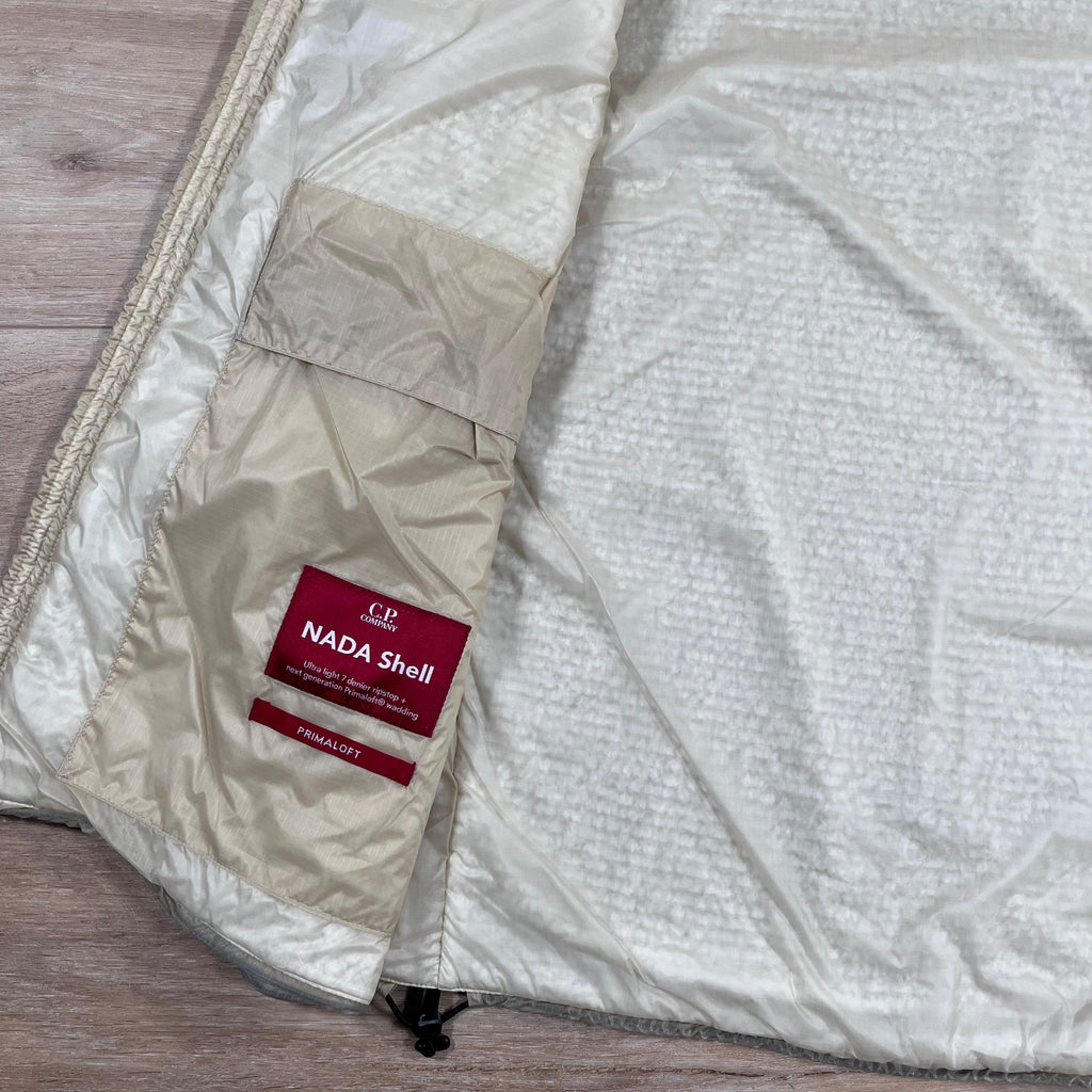 CP Company Nada Shell Goggle Padded Gilet in Pistachio Shell