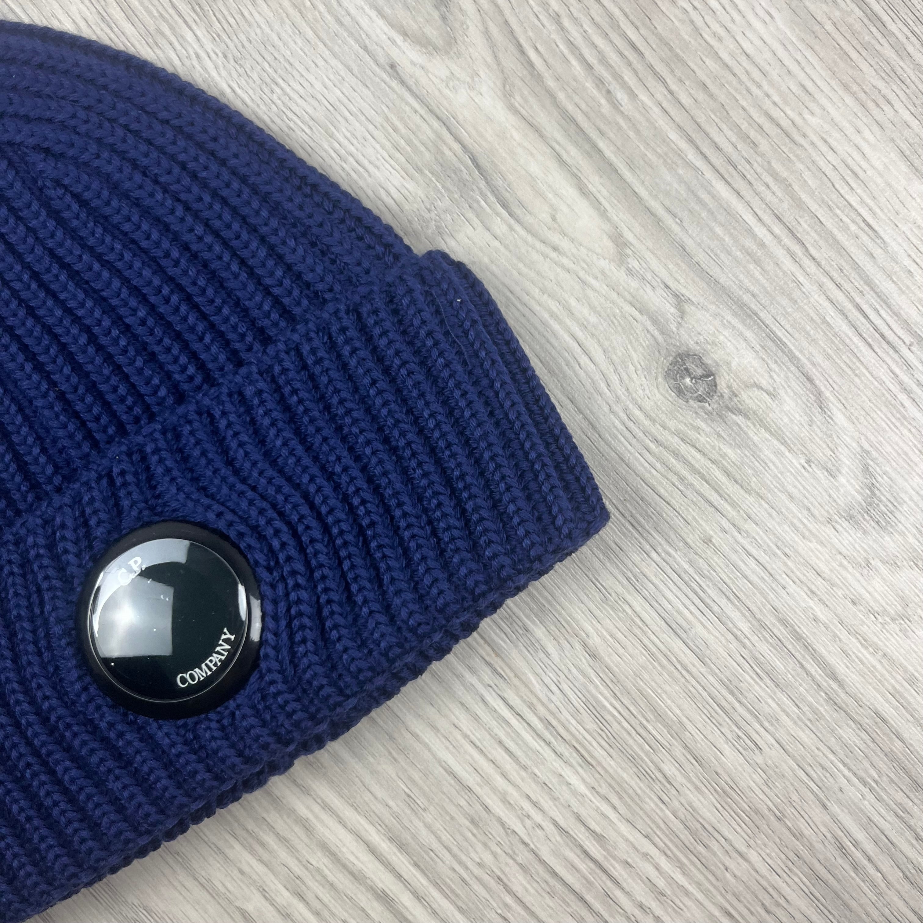 CP Company Lens Beanie - Estate Blue