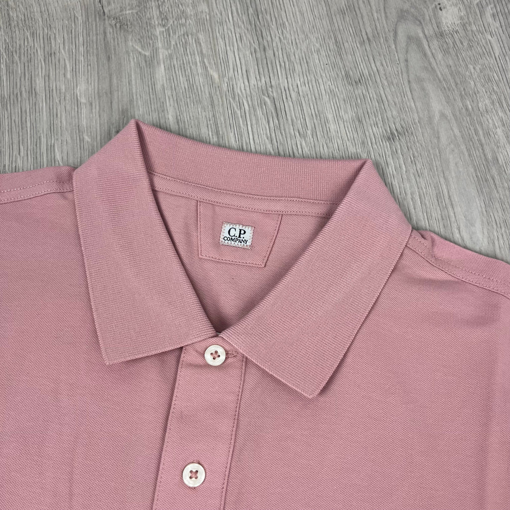 CP Company Piquet Polo Shirt - Misty Rose