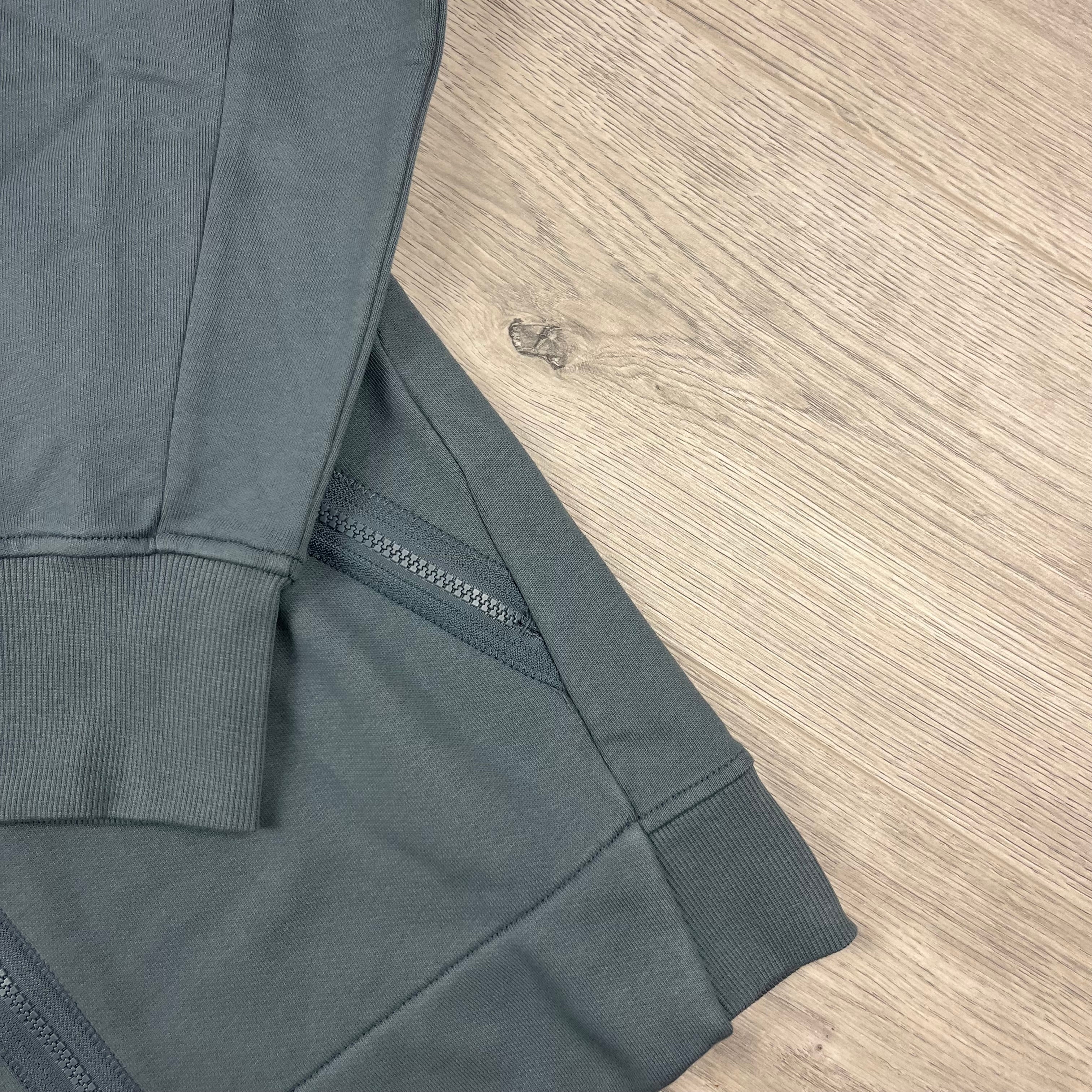 CP Company Raised Fleece Goggle Hoodie - Stormy