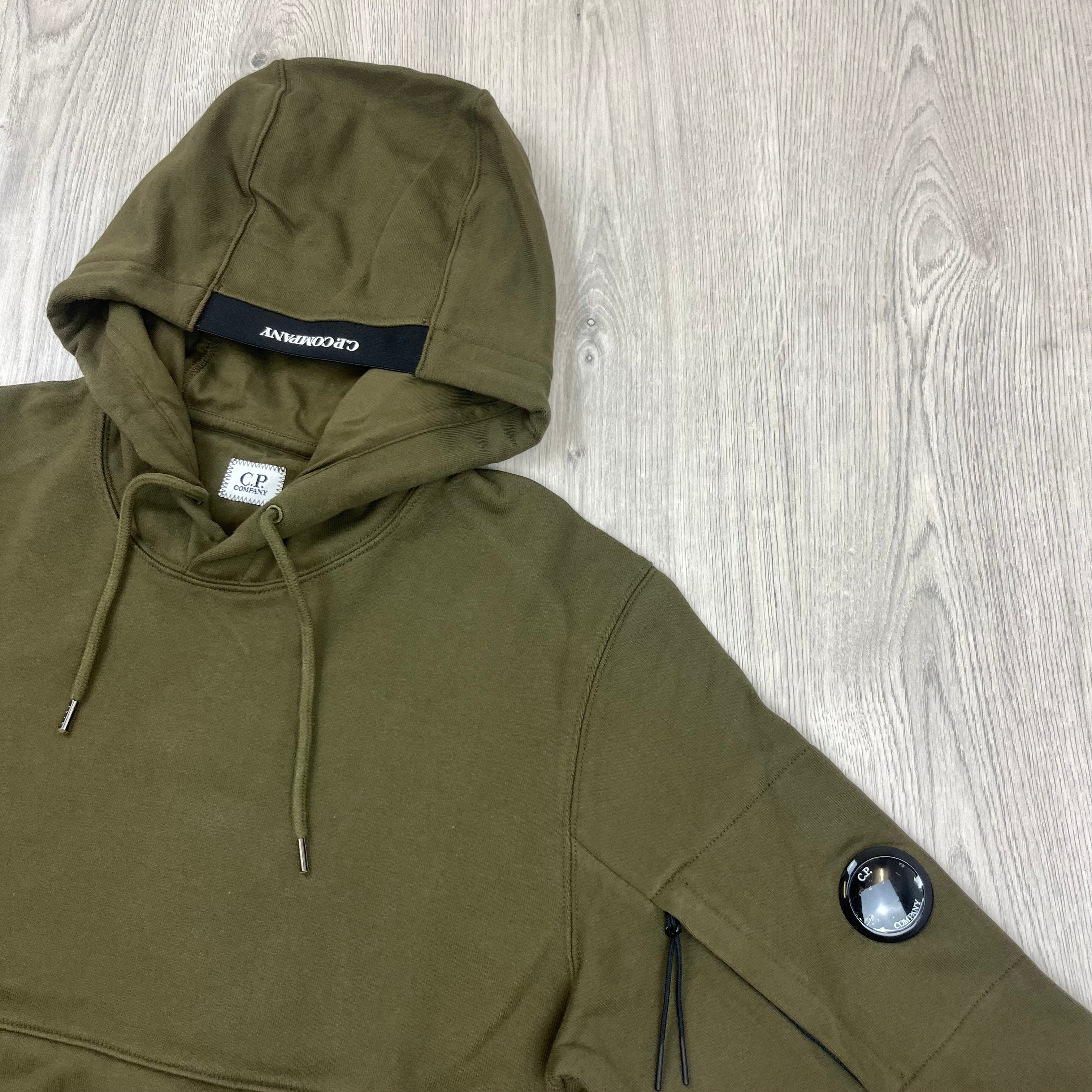 CP Company Raised Fleece Hoodie - Ivy Green