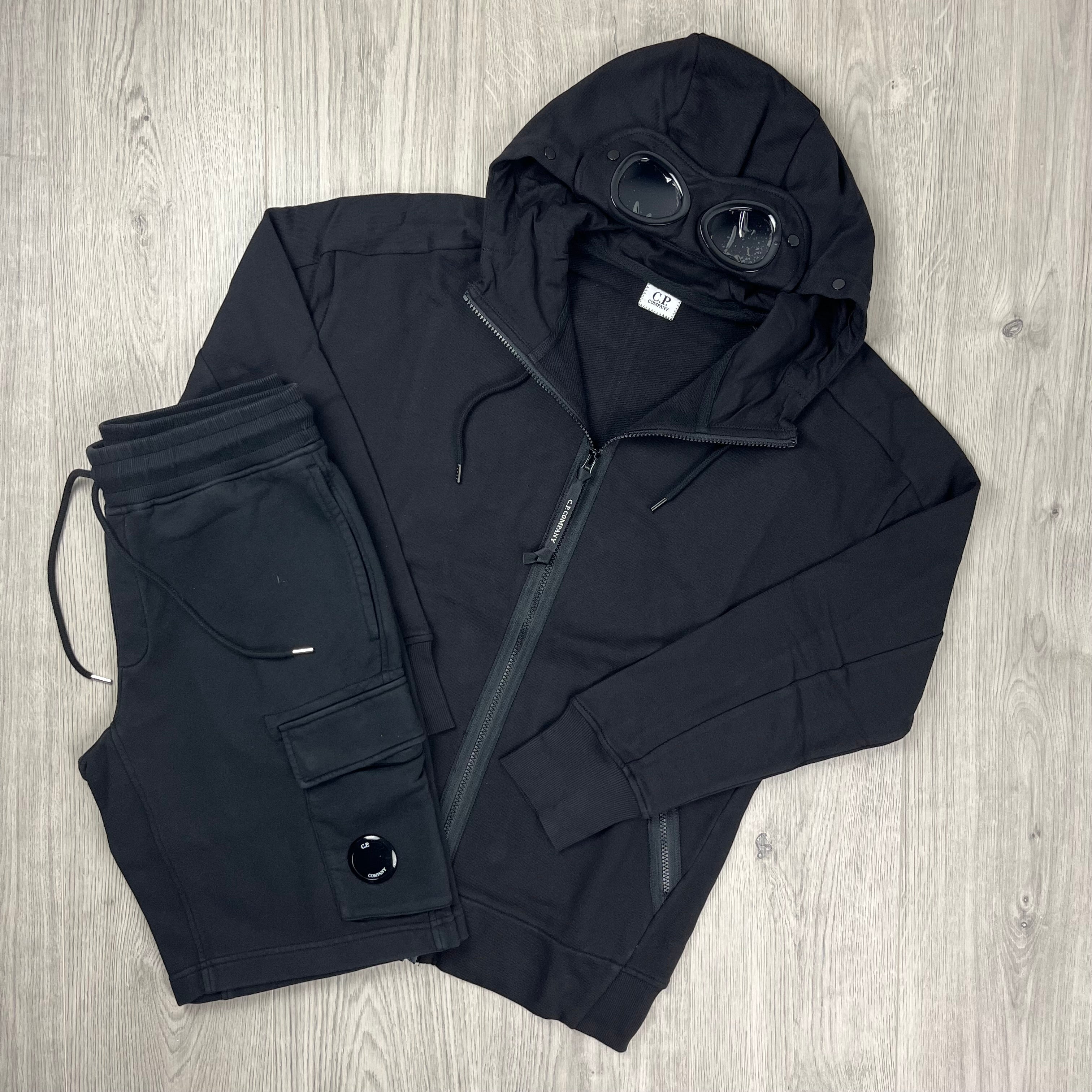 CP Company Raised Fleece Tracksuit - Black