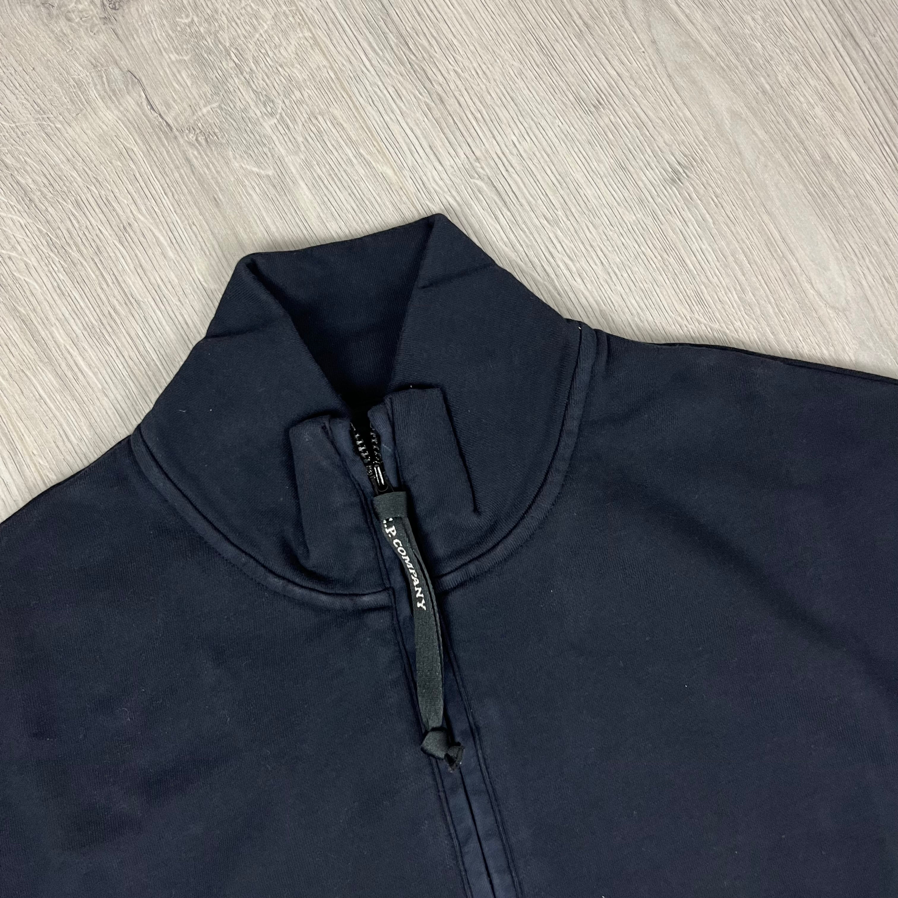 CP Company Raised Fleece Zip Sweatshirt - Navy