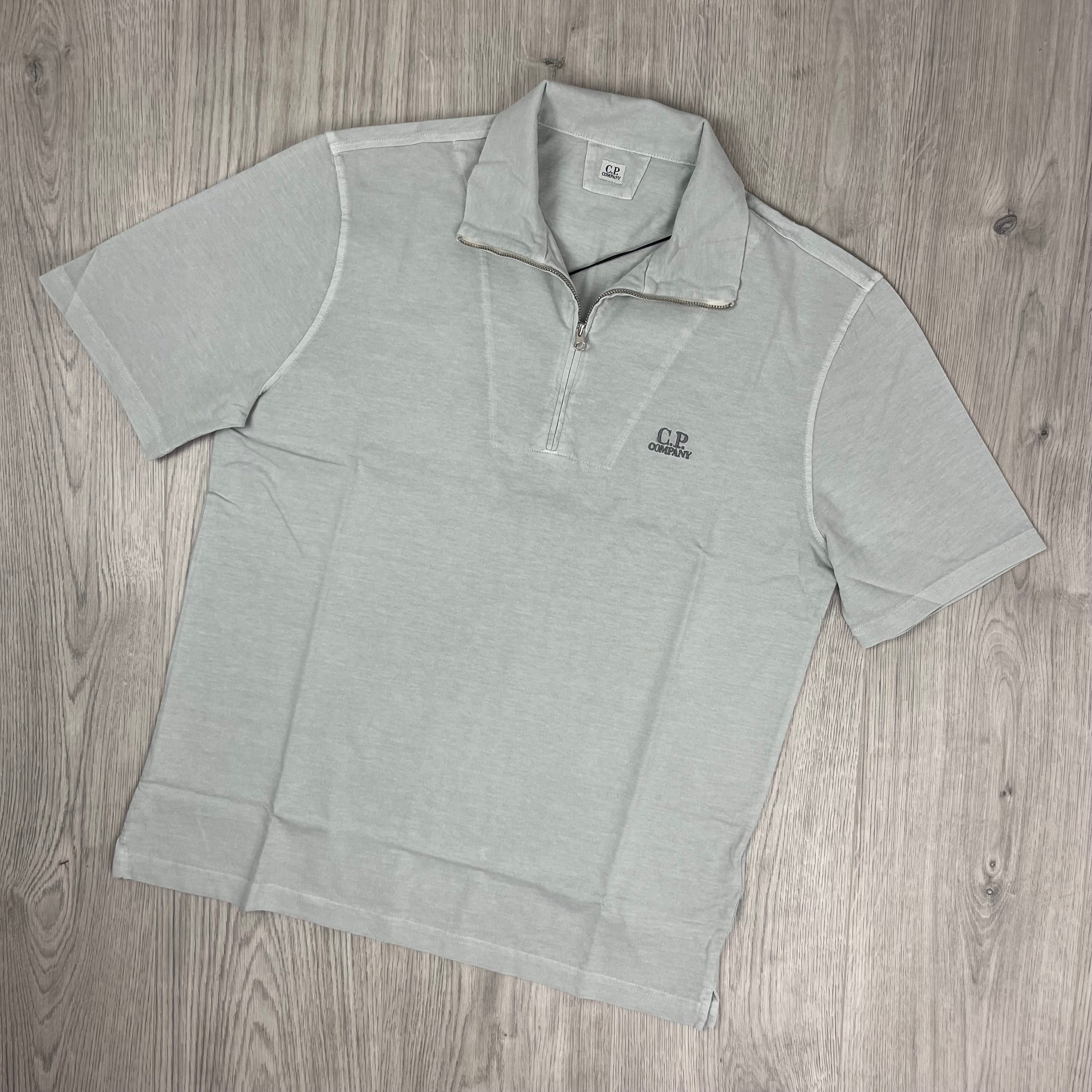 CP Company Zip Polo Shirt - Blue Fox