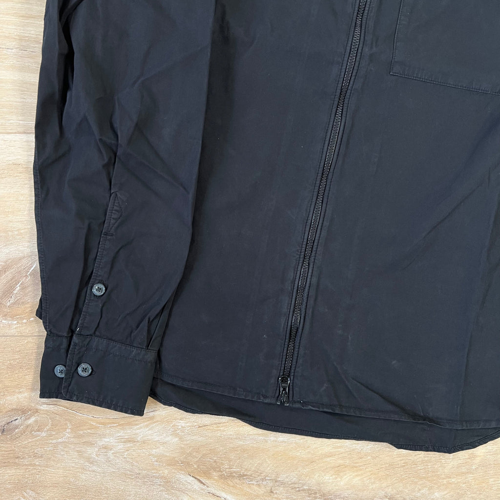 CP Company Organic Gabardine Lens Overshirt in Black