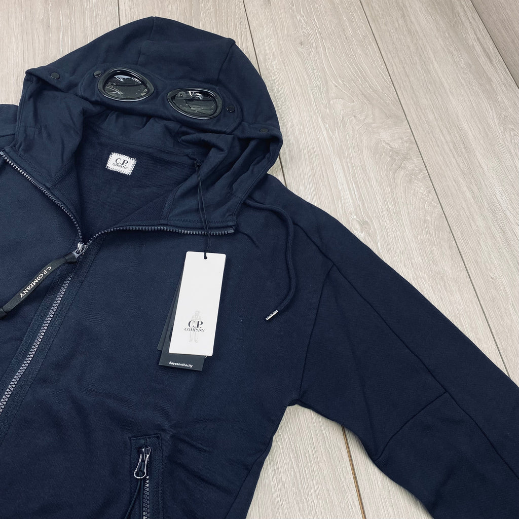 CP Company Raised Fleece Goggle Hoodie - Navy